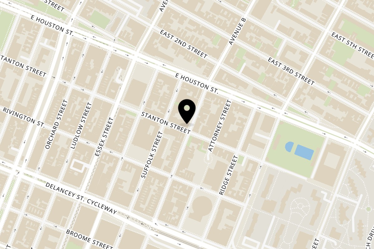 Map showing the location of REBEL on 29 Clinton St in New York